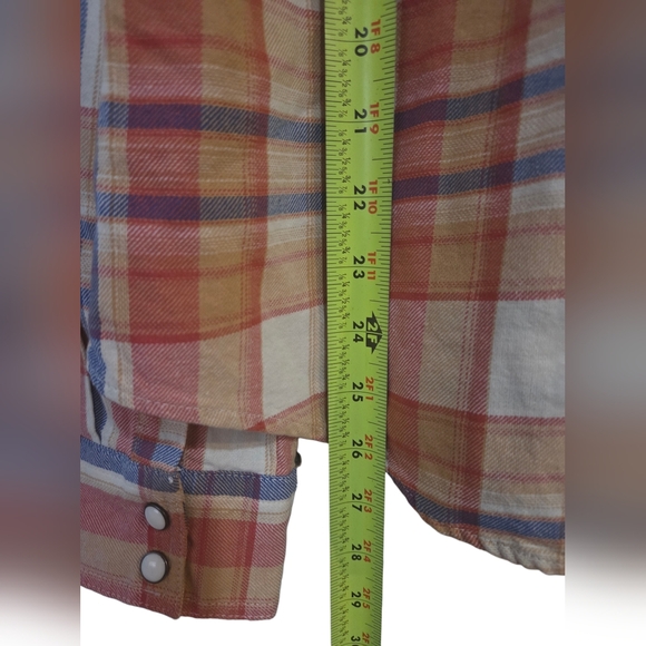 RANK 45 Plaid Western Shirt Snap Button Flannel Cowboy Boho Size L - Picture 8 of 8